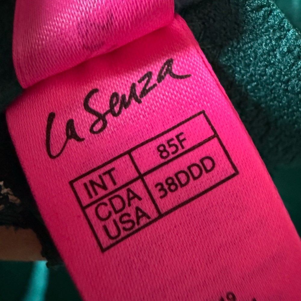 La SENZA Teal Lace Front-Close Plunge Bra 38DDD - Picture 7 of 7